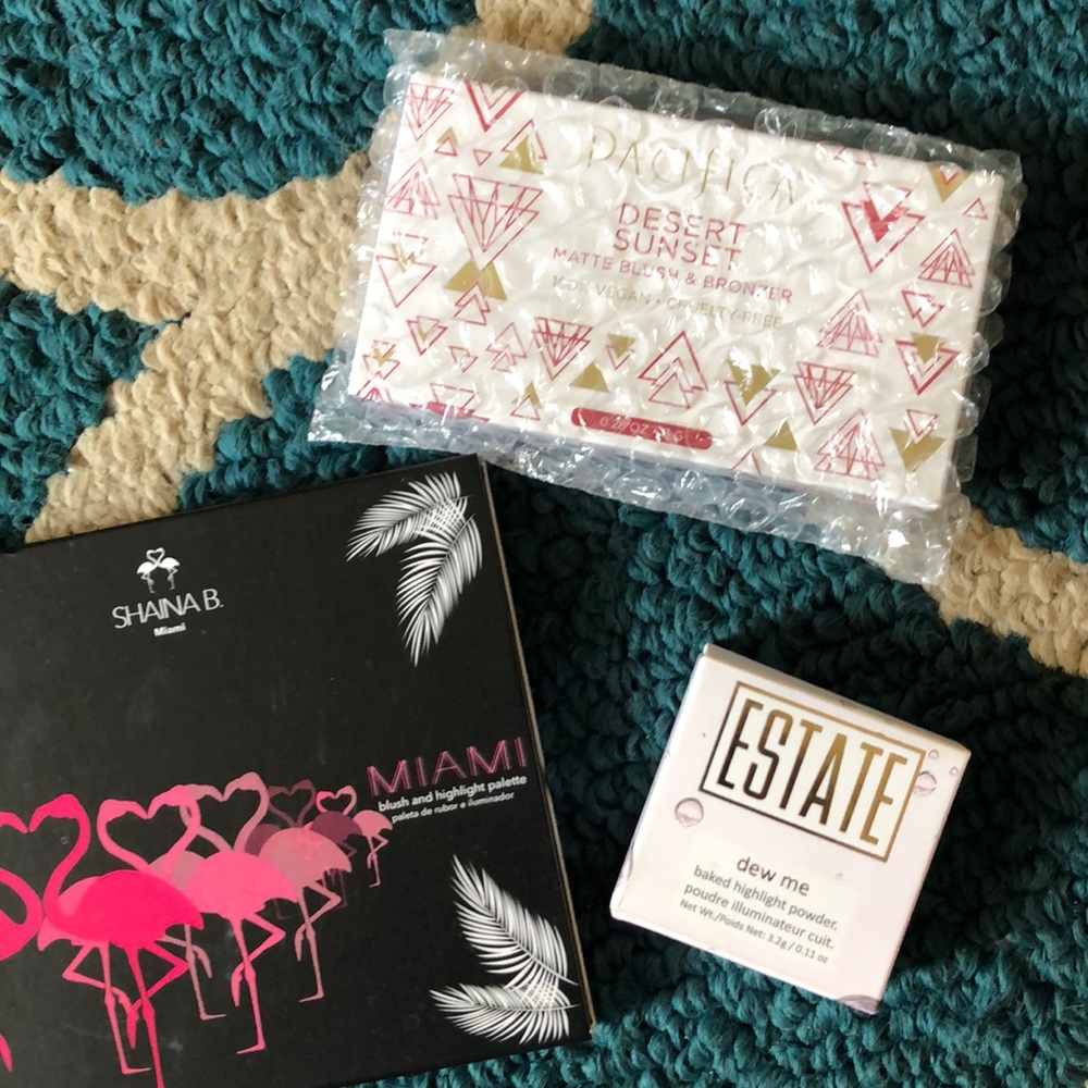 blush, bronzer and highlighter